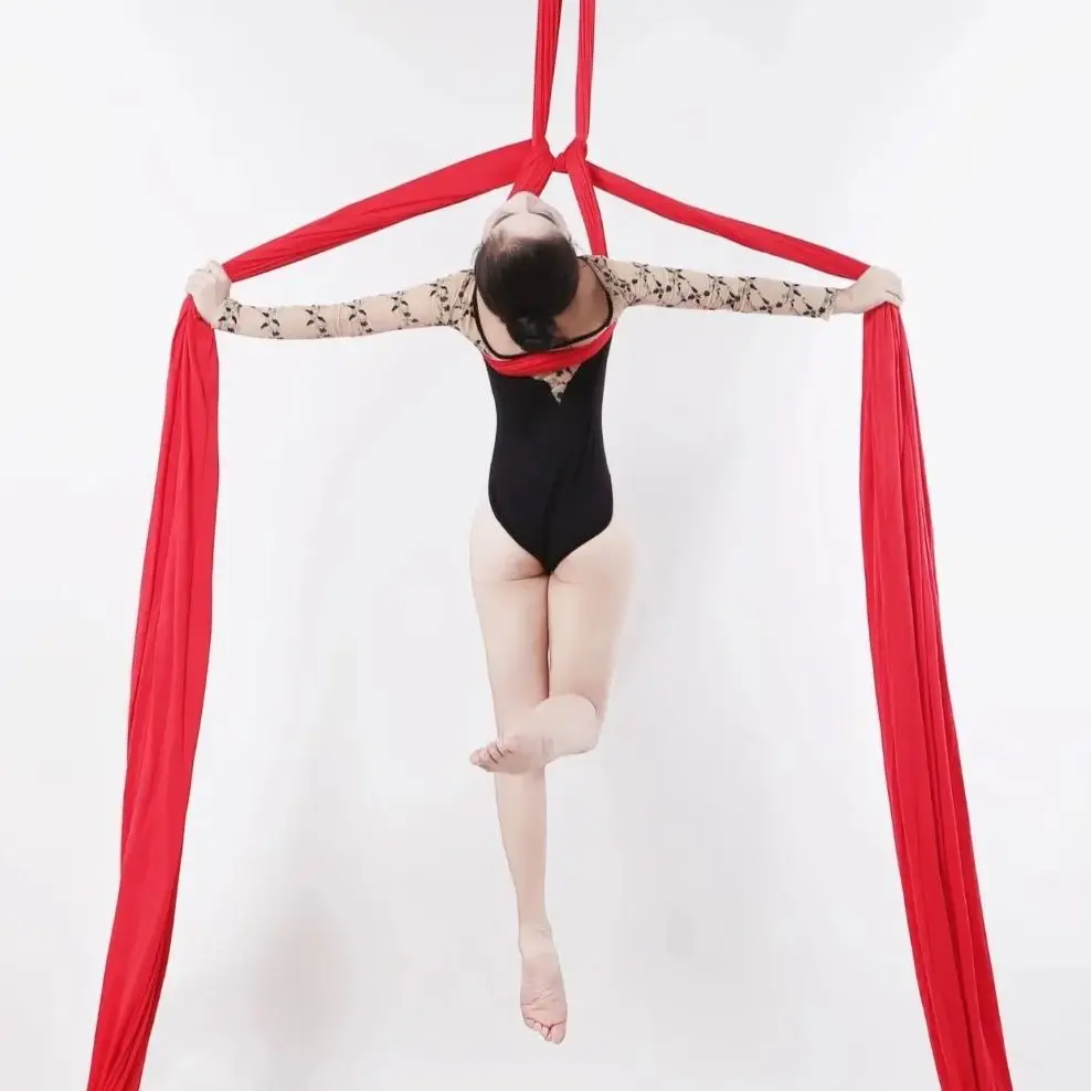 18 Meters Aerial Silk Fabric 100% Nylon Low Stretch Aerial Silks High Strength Acrobatic Flying Silk for Yoga Studio Fitness