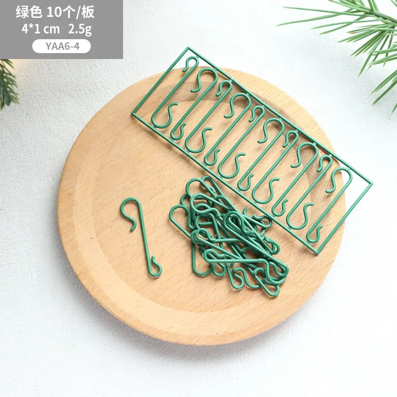 クリスマスツリーグリーン透明プラスチックアクセサリー、クリスマスボールと装飾用のS字型の小さなフック、フックツールペンダント