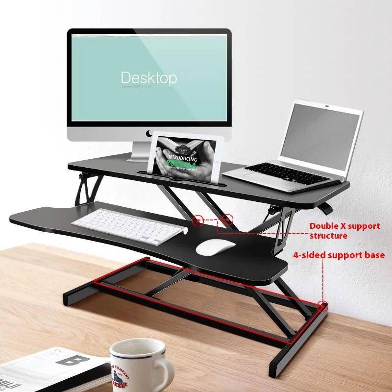 *Modern Design Office Foldable Workbench Metal Elevating Desktop Rack for Laptop Desktop Computer StandUp Computer Lifting Table
