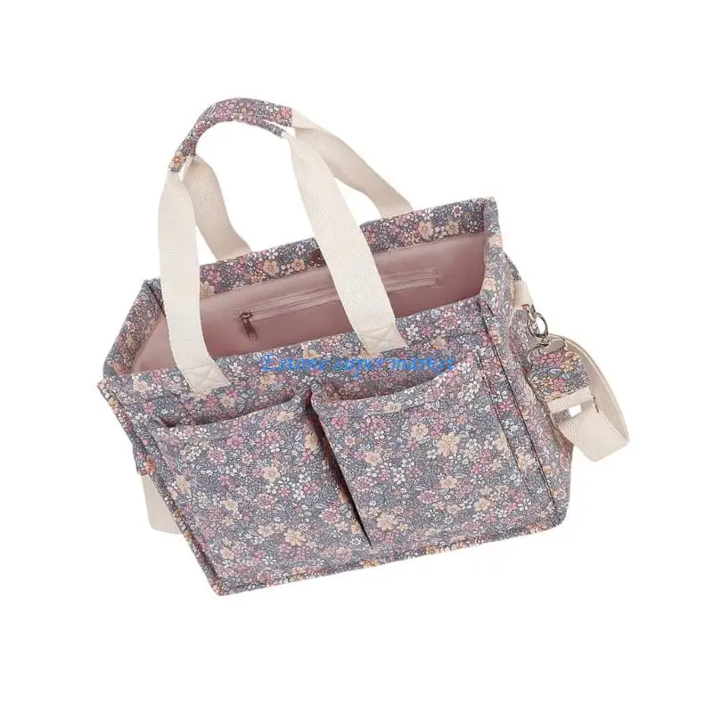 090B Baby Diaper Bag Strollers Hanging Bag with Multiple Compartment & Adjustable Shoulder Strap for Travel Parents