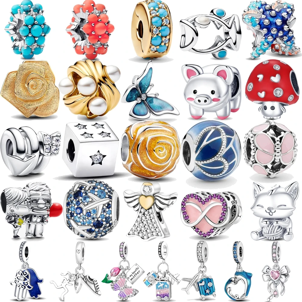 

2025 New Hot Selling 925 Pure Silver Ocean Series Charm Beads Fit For Original Exquisite Women's Party Bracelets Jewelry Gifts
