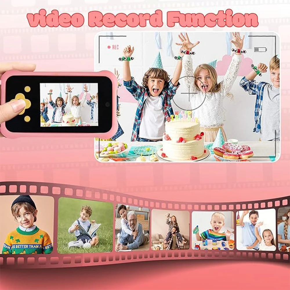 子供のためのデジタル自撮りカメラ,1080p,男の子と女の子のためのおもちゃ,誕生日とクリスマスのギフト,スマートフォン,記録,赤ちゃんの電話