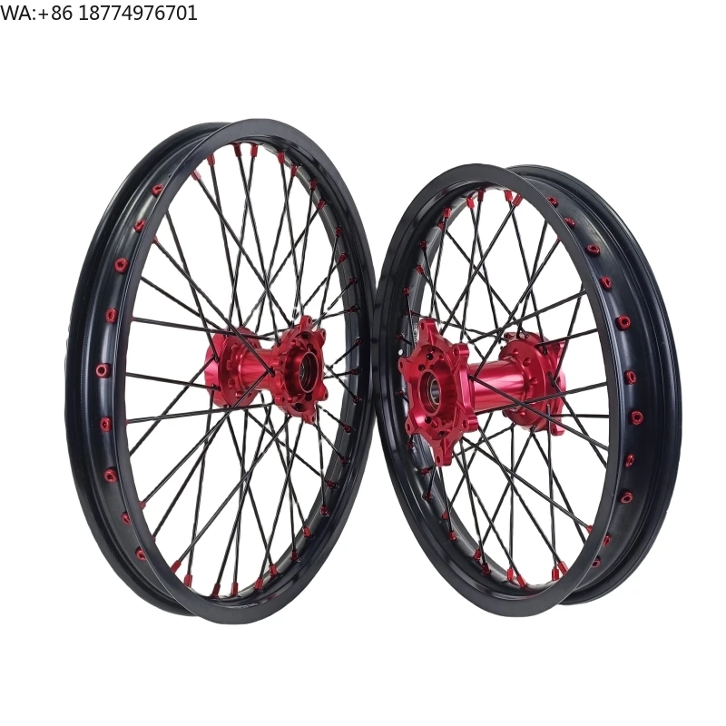 Motorcycle 21/18 Enduro Spoked Wheels & Rims Set Compatible With CRF250X CRF450