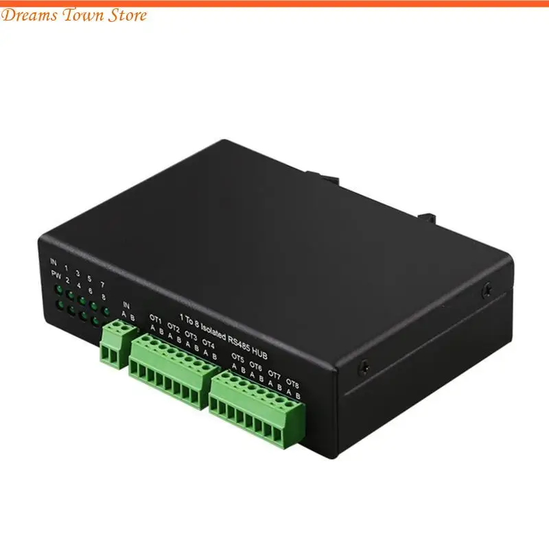 HX6A 8-Port 485 Hub 1 đến 8 rs485 Bộ chia 485 Trạm lắp ghép Lớp công nghiệp Hub bị cô lập về mặt cô lập