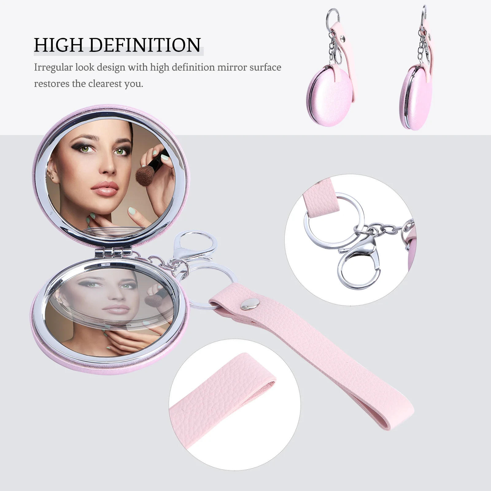 1 Stück doppelseitiger Schlüsselanhänger mit hoher Klarheit, glänzendes Finish, exquisite Details, stilvolles Schlüsselanhänger-Zubehör für Make-up