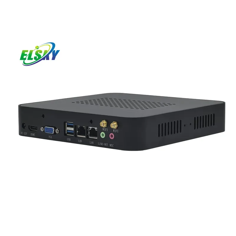 BOLRZO ELSKY Mini Computer HD4001 Elkhart Lake Celeron J6412 4K Monitor/VGA/DP 1/2 LAN 1/2 COM 16GB DDR4 M.2/SATA