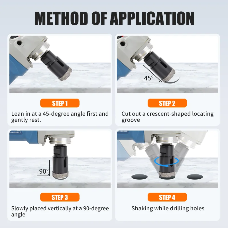 7pcs 20-68mm 앵글 그라인더 비트 톱 블레이드 다이아몬드 구멍 톱 건식 진공 브레이징 드릴링 코어 비트 도자기 타일 대리석 세트