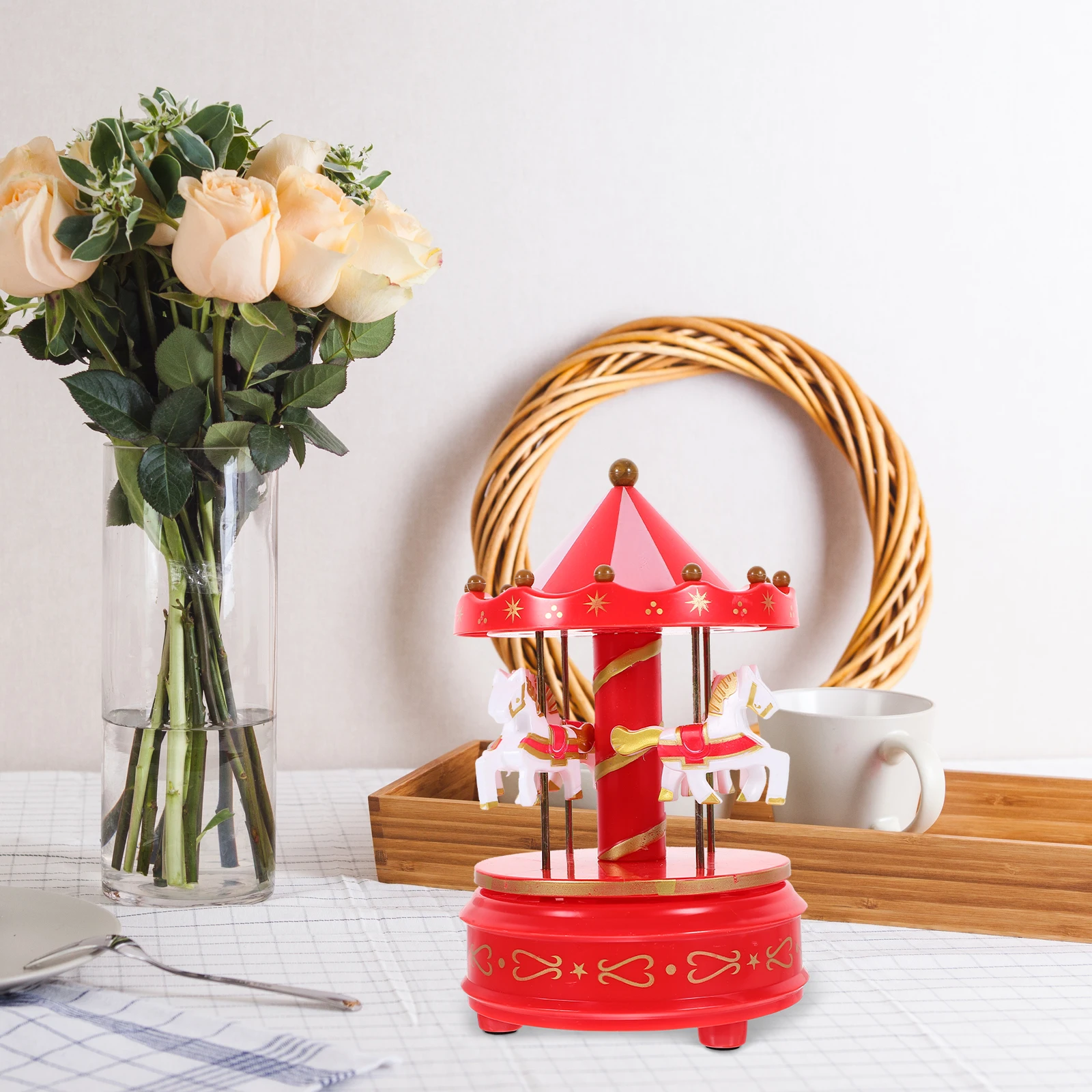 

Carousel Music Box Christmas Jewelry Musical Birthday Gift Decorative Tiny for Women Mini