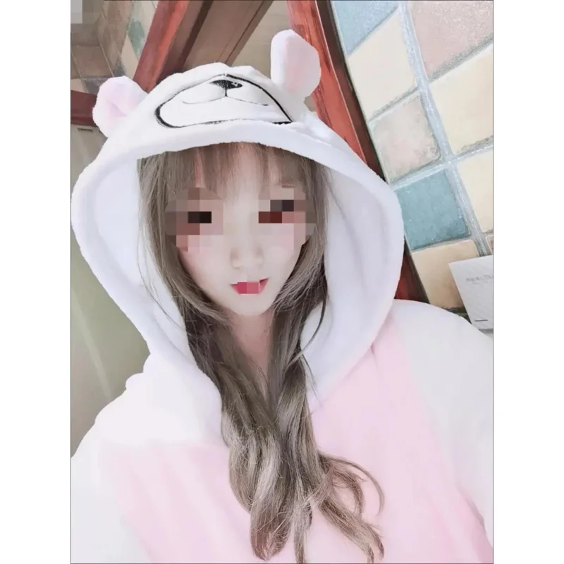 

2025 ♥ New Kuma Bear Pajamas Anime Cosplay Costume Suit Adult Men Women Jumpsuits Double Sided Flannel Home Sleepwe ☆★