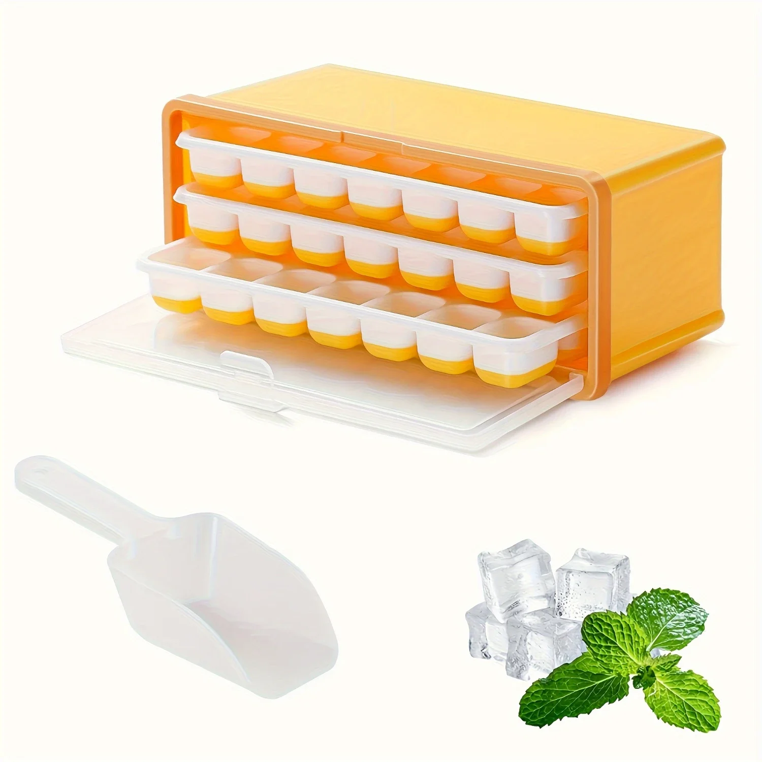 

Многослойная форма для лотка для льда, силиконовая форма для кубиков льда в холодильнике, форма для кубиков льда для коктейлей, форма для легкой деформации, Ref