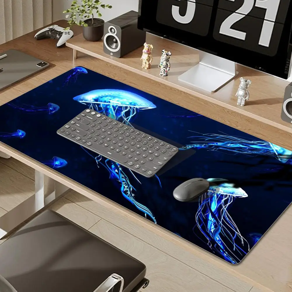 Colorful Jellyfish Boy Pad Gamer Speed Mice Retail Small Rubber Mousepad Size For Large Edge Locking Game Keyboard Pad