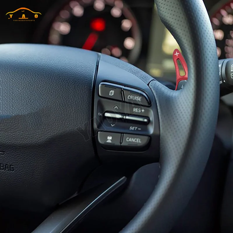 For Hyundai Kona Ioniq Veloster Car Accessories Aluminum Alloy Car Steering Wheel Gear Shifters Paddle Shift Extension