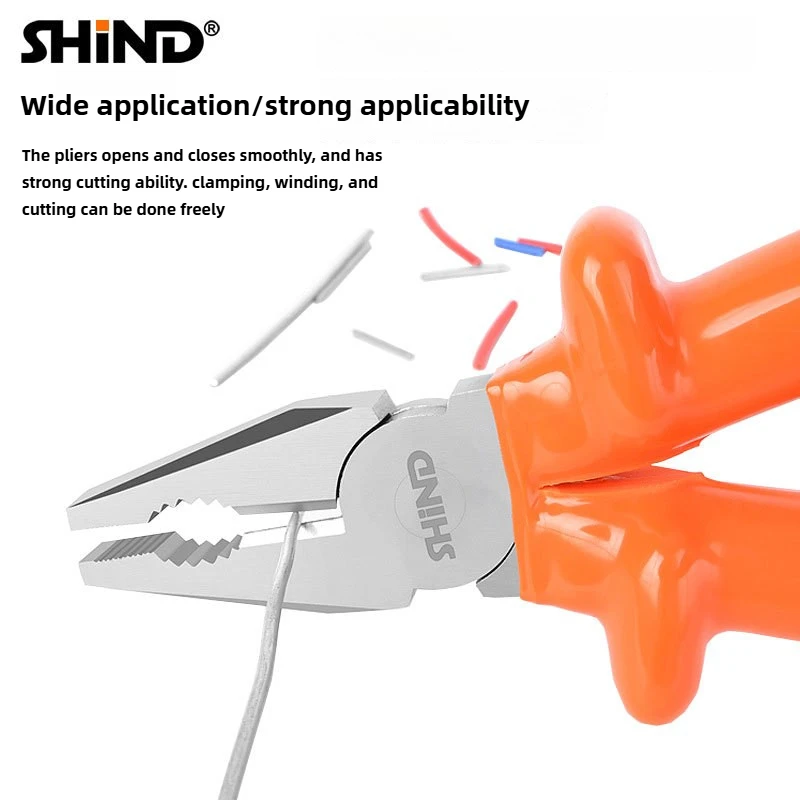 

Voltage Insulated Needle Nose Pliers High Tensile Steel Wire Cutter Bent Scythe Style Electrician Cable Strippers for Safety