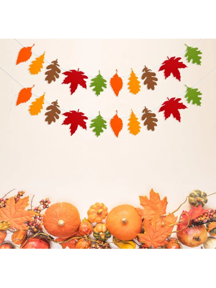 ورأى الخريف مابل ليف إكليل راية الشكر الديكور شنقا زخرفة لمستلزمات حفلة عيد ميلاد