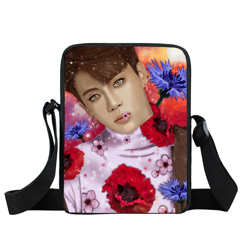 Korean Kpop ATEEZ Print Messenger Bag Teenagers Boy Girl Fellowship Break The Wall for Travel Shoulder Bags Hip Hop Bookbag Gift