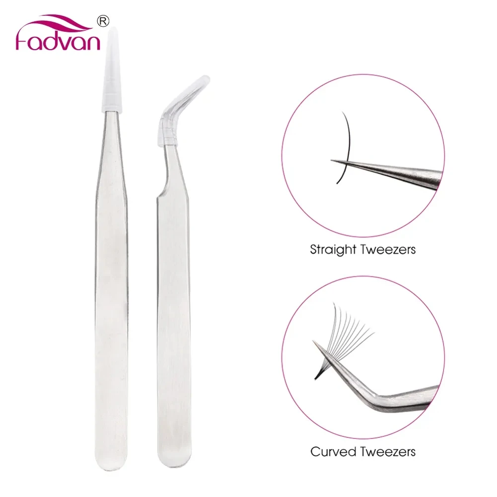 1pcs High Quality Anti-Acid Steel Curved Straight Tweezers Makeup Eyelash False Eyelashes Extension Eye Lashes Styling Tools