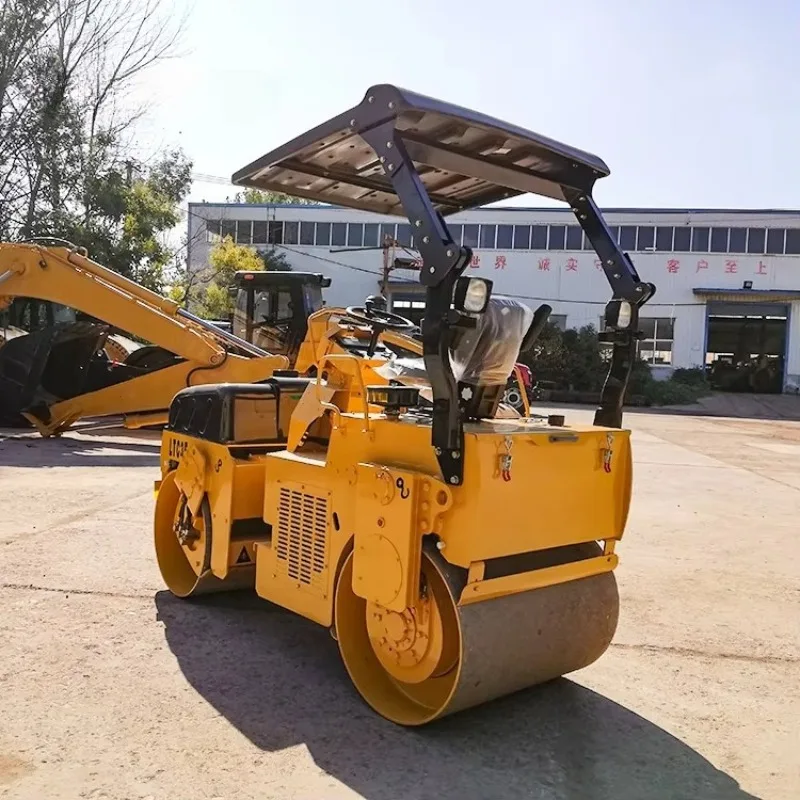 

Road Roller Double Drum Manual Vibrating Compactor Vibratory Asphalt Mini 600kg Construction Compaction Equipment Machine