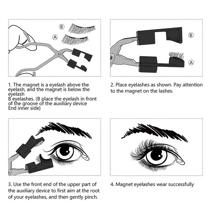 Kit di strumenti per applicatore di ciglia magnetiche Ciglia finte magnetiche morbide con 5 magneti Set di ciglia dall'aspetto naturale e facile da applicare