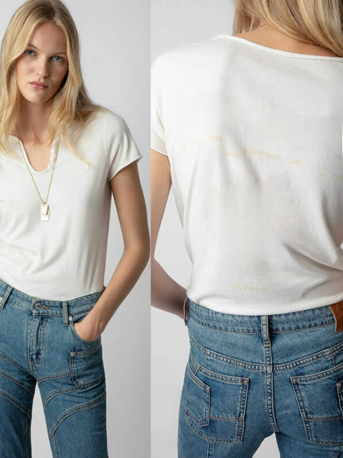 

Spring 2024 Women's Cotton ort Sve T-irt U-ne Printed Casual Sle Straight Cut Thin Fabric round Ne Regular Length