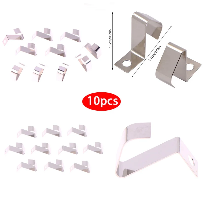 10pcs Metal Tone Metal Positive Negative Conversion Spring Contact Plate for Battery