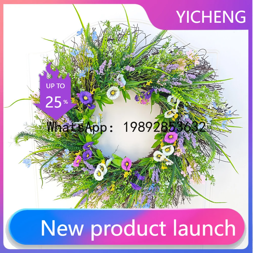 

ZZ Spring Wreath Texas Wildflower Spring Summer Wreath Home Garden Decoration