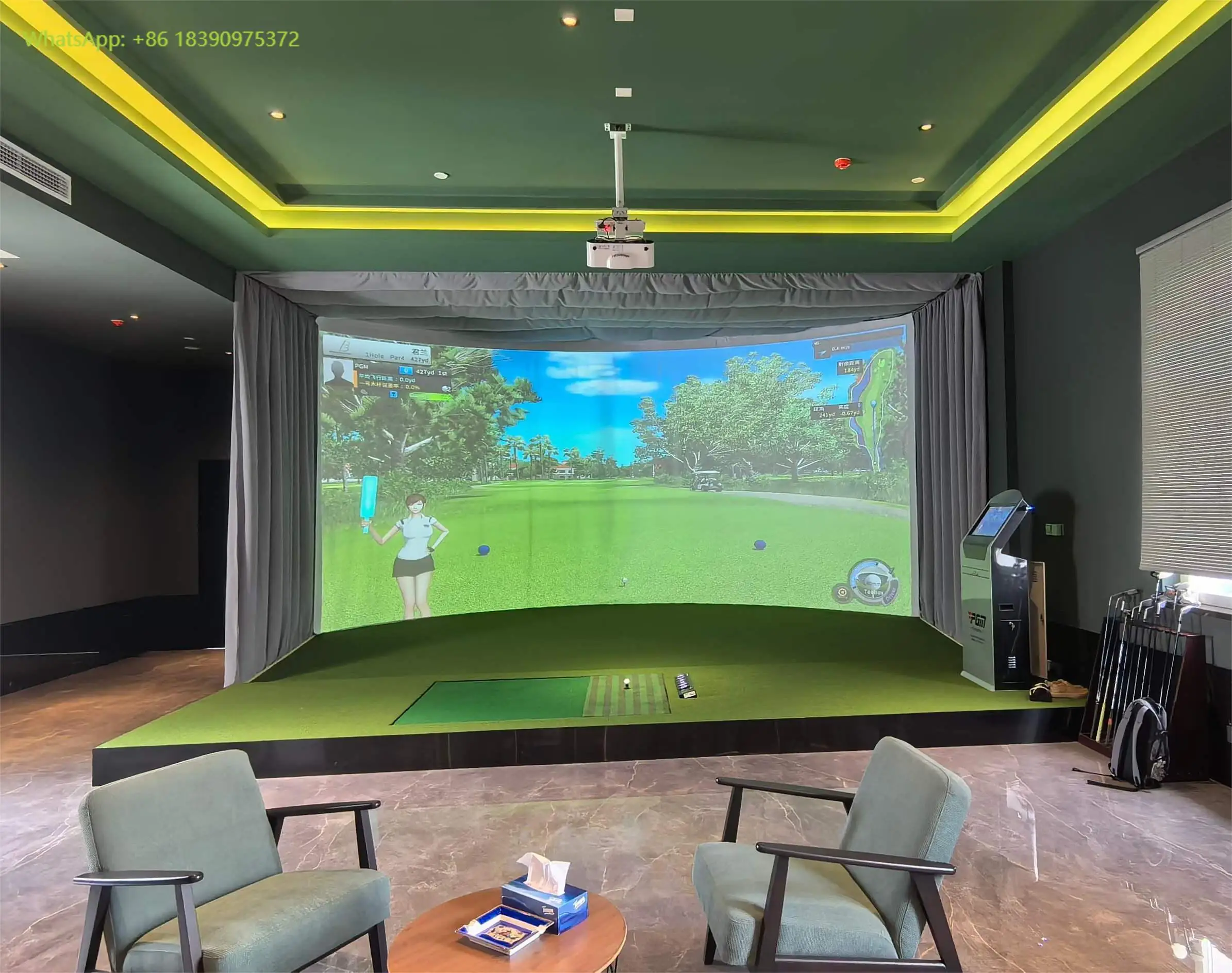 

PGM MNQ003 Professional Indoor Golf Simulator System 3D Virtual Golf Experience