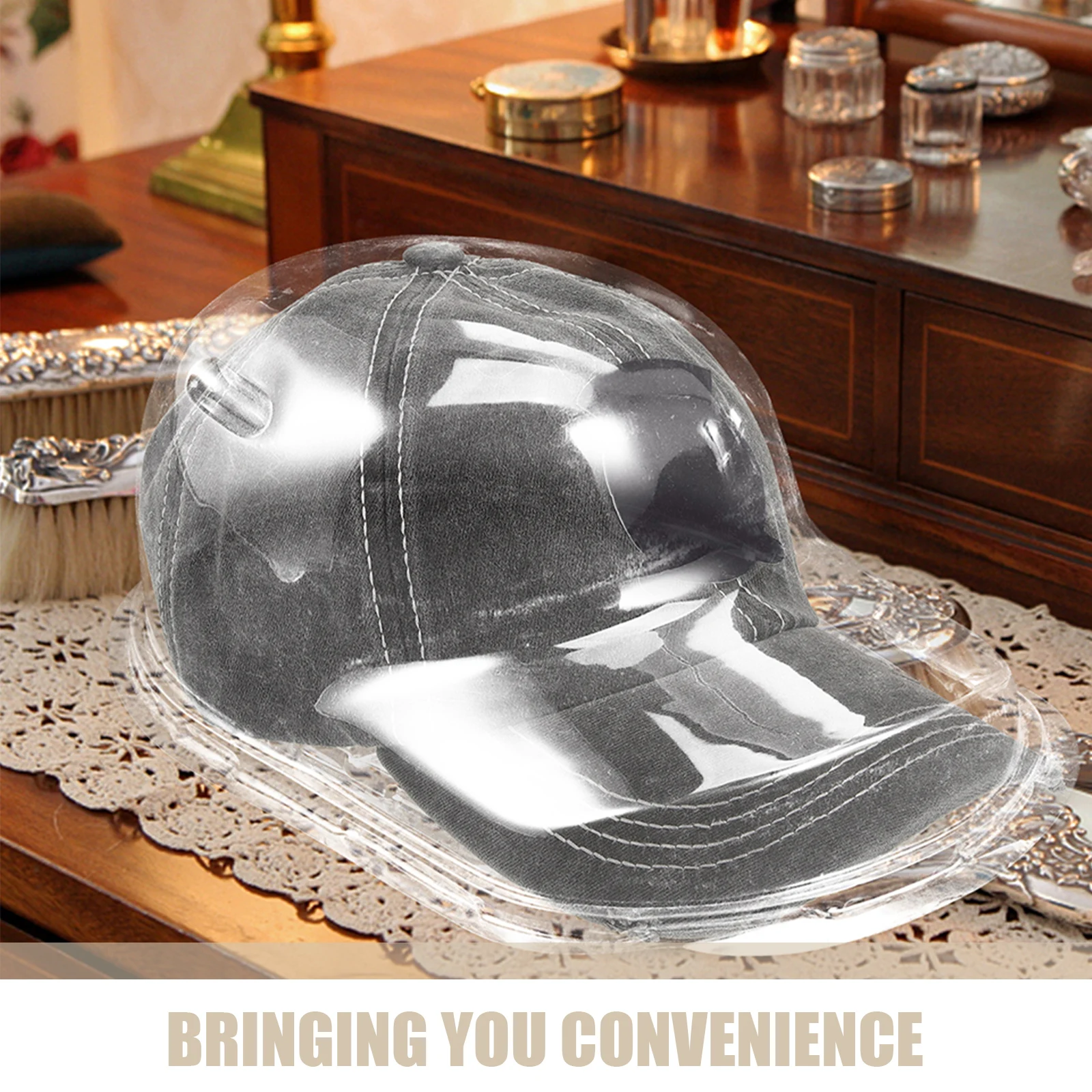 2Pcs Baseball Hat Holder Transparent Cap Shaper Compact Lightweight Tabletop Display Storage Rack Hat Holder Baseball Cap Shaper