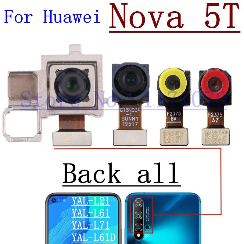 Original Tested Back Big Rear Main Camera Module For Huawei Nova 5T 5z Nova5T Nova5z Small Facing Front Camera Flex Cable