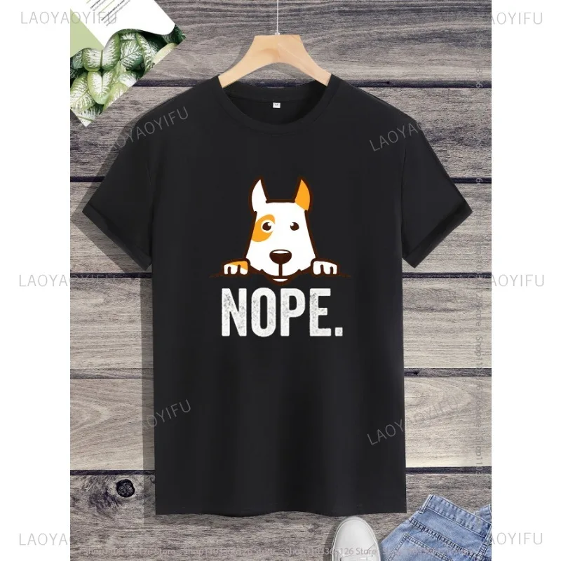 T-shirt estampada respirável unissex, top de manga curta, camisa com gola O, moda Harajuku, humor, cãozinho engraçado, rua lazer, clássico