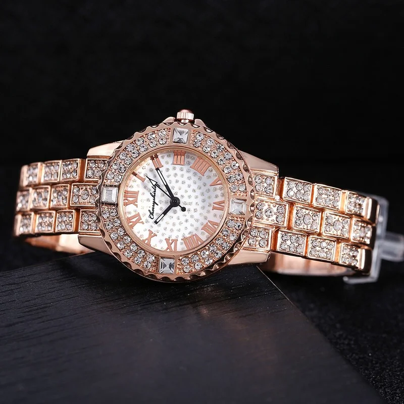 Ladies Watch Diamond-studded Metal Bracelet Quartz Bracelet Gold Bracelet Crystal Wristwatches Great Gift Relojes Mujer