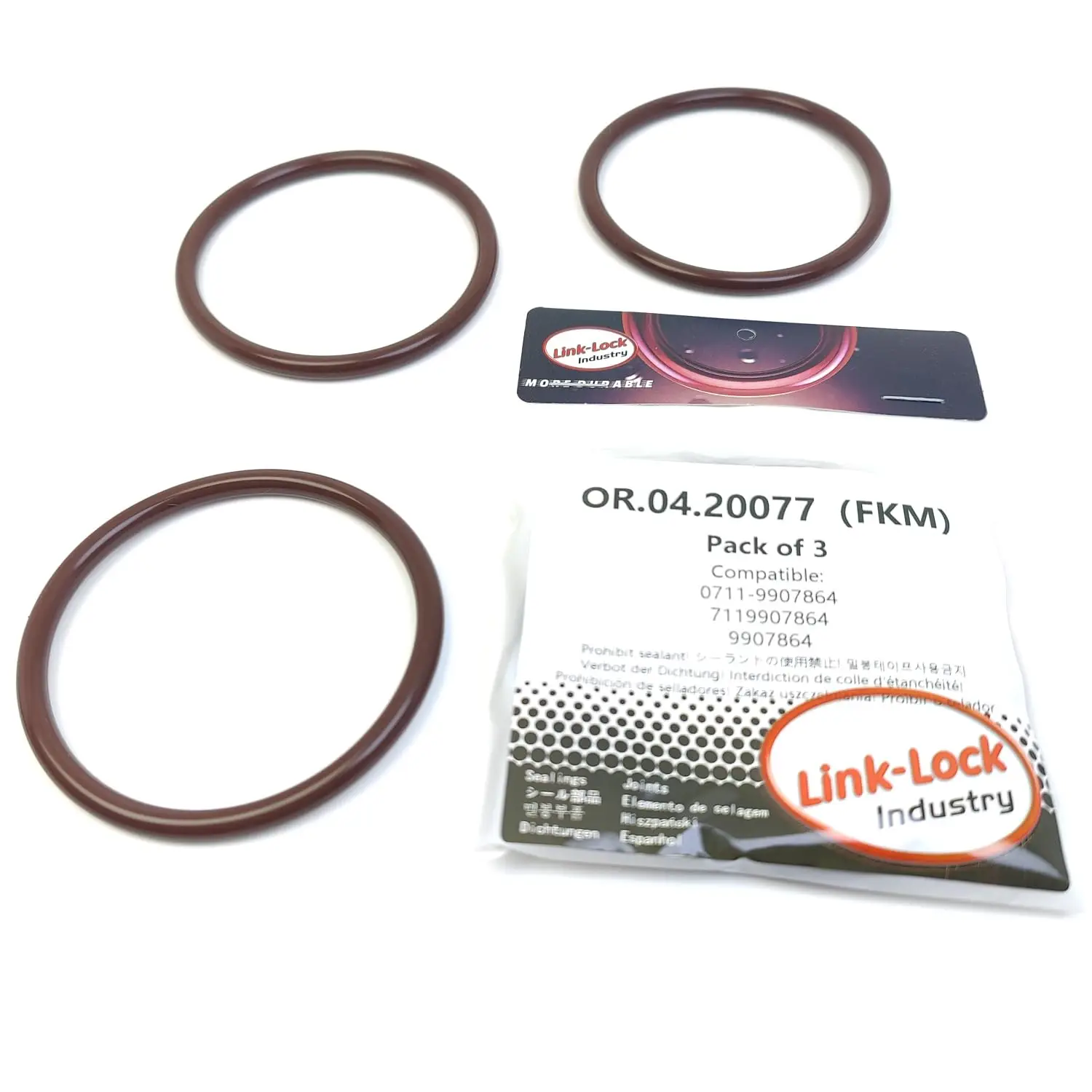 

LINK-LOCK 3PCS OR.04.20077 FKM Viton Sealing O-Ring Kit of Exhaust Gas Turbocharger 0711-9907864 7119907864 9907864 for BMW