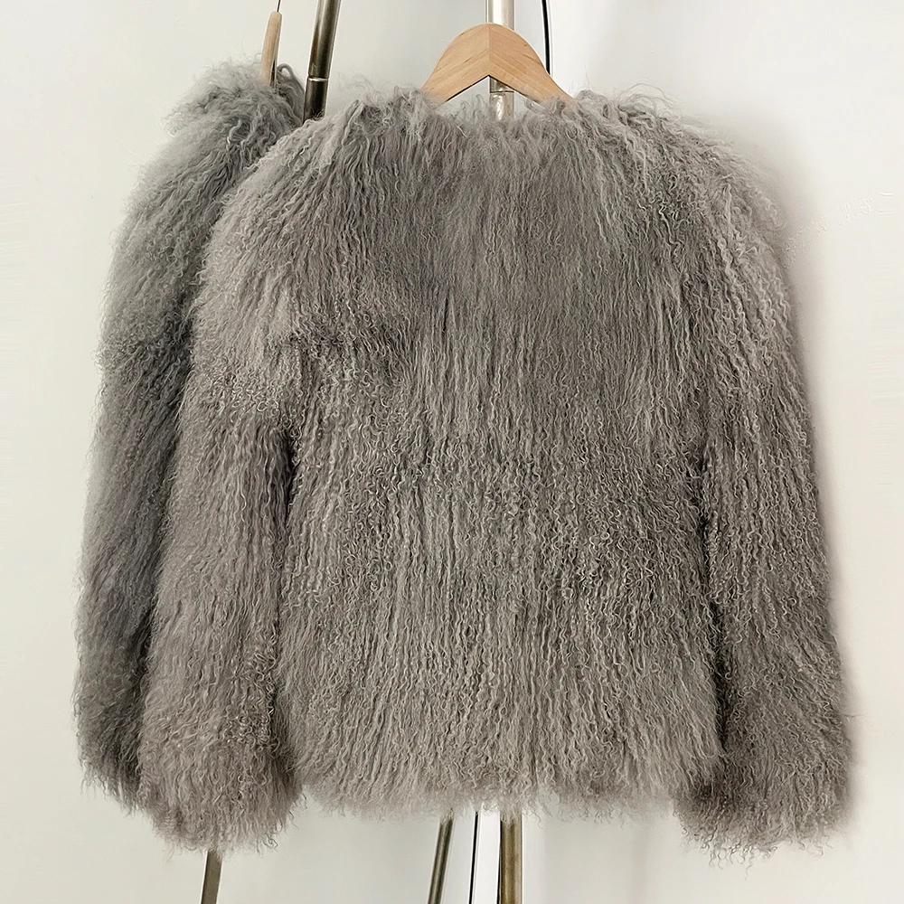 OFTBUY Natural Mongolia Sheep Fur Coat Thick Warm Short Real FurJacket Outerwear Female New Fashion Autumn Winter Clothes Women
