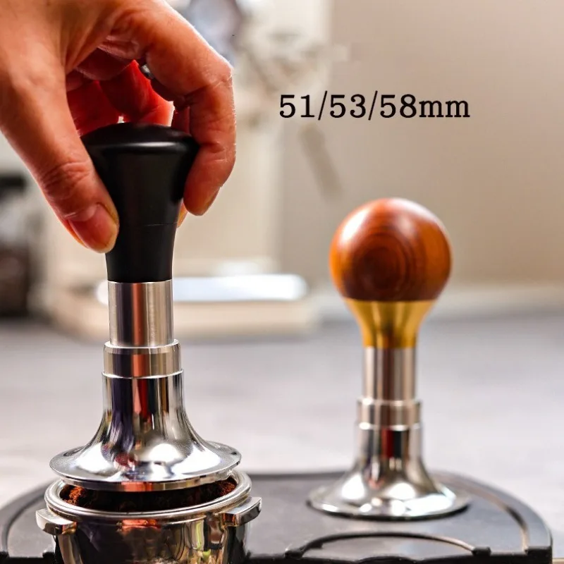 51/53.3/58.5mm Coffee Tamper Balanced Elastic Coffee Impact Hammer 30 Pounds Constant Force Pressure Hammer Barista Accessories