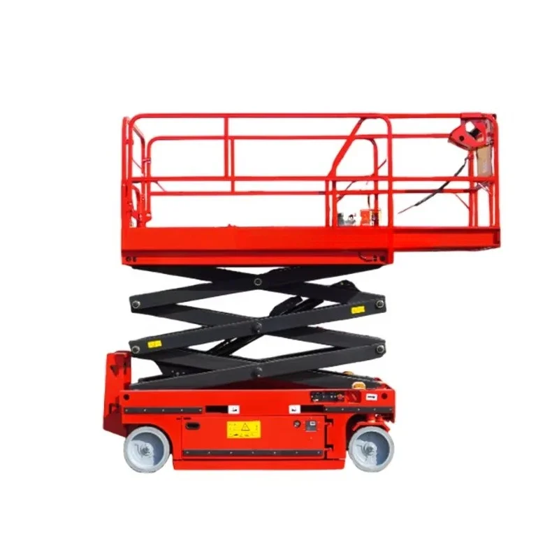 6M electric self-propelled scissor lift, saving space vehicle maintenance industry warehouse