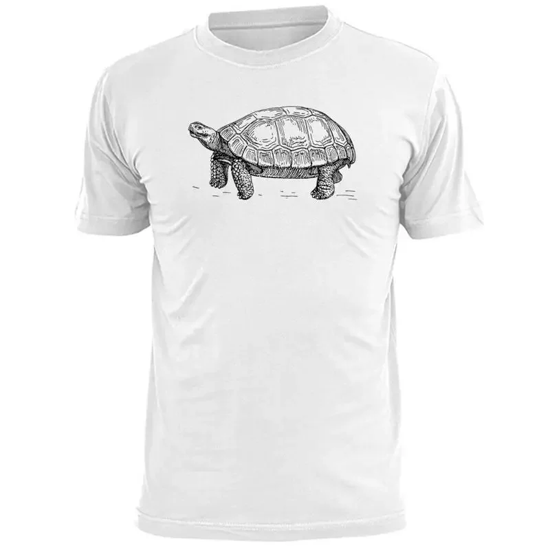 Mens Handrawn Tortoise Sketch T Shirt Wildlife Reptile