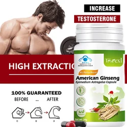 Organic American Ginseng pill - 60 Tablets Gelatinized 100% Pure Non-GMo Supports Reproductive HealthNatural Energizer