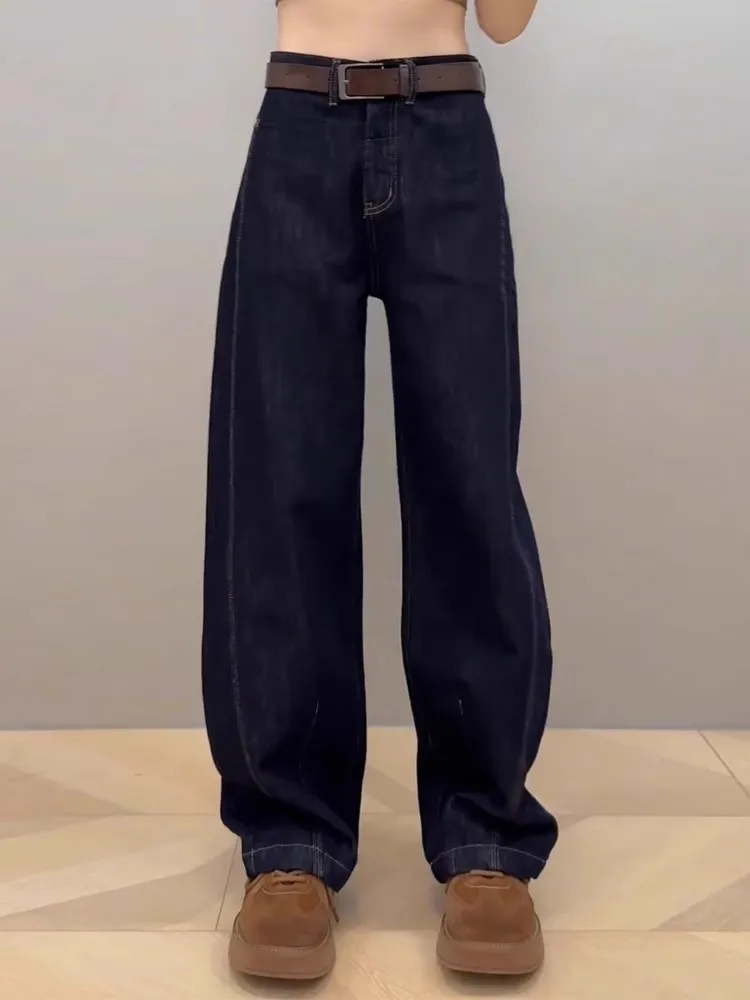 

Мужские джинсы Deep Blue, джинсы-брюки в стиле банианы, подходящие к ботинкам, американский ретро-стиль, рабочая одежда, прямые джинсы