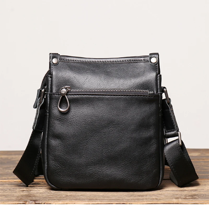 LUOKIR Fashion Echtes Leder Umhängetasche männer Casual Schulter Kleine Tasche Klassische Mehrere Fächer Rindsleder Umhängetasche – Detail 8
