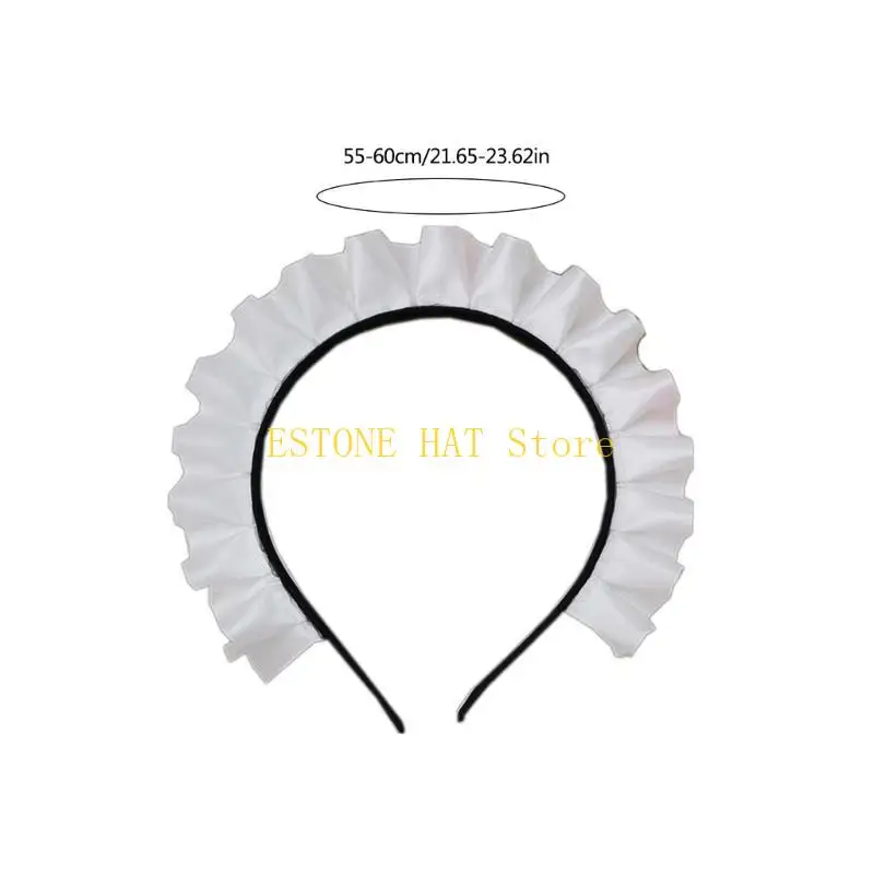 49mf Bandons en dentelle plissée délicate fille prenant une photo Hoop Maid Costume Tool