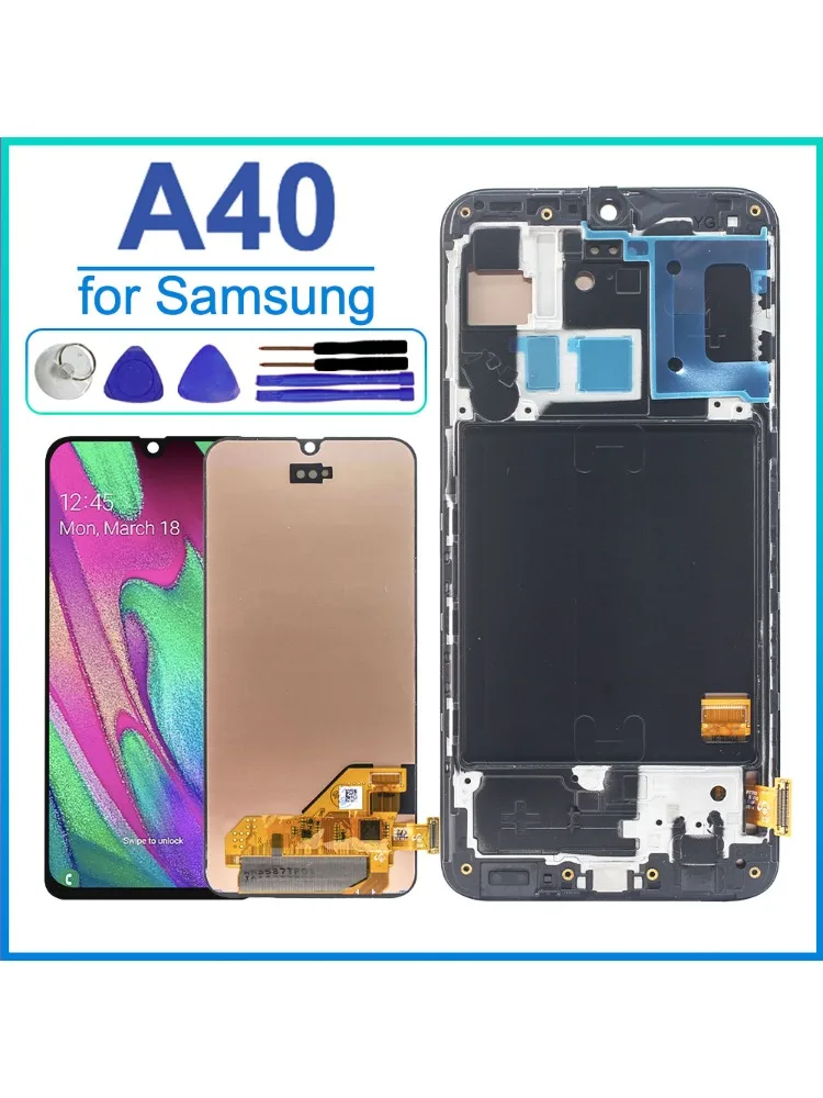 Wyświetlacz AMOLED LCD do Samsung Galaxy A40, ekran dotykowy, digitizer, zamiennik do Samsung A40 A405FN A405FM A405S, wyświetlacz LCD do telefonu. — zdjęcie produktu 7