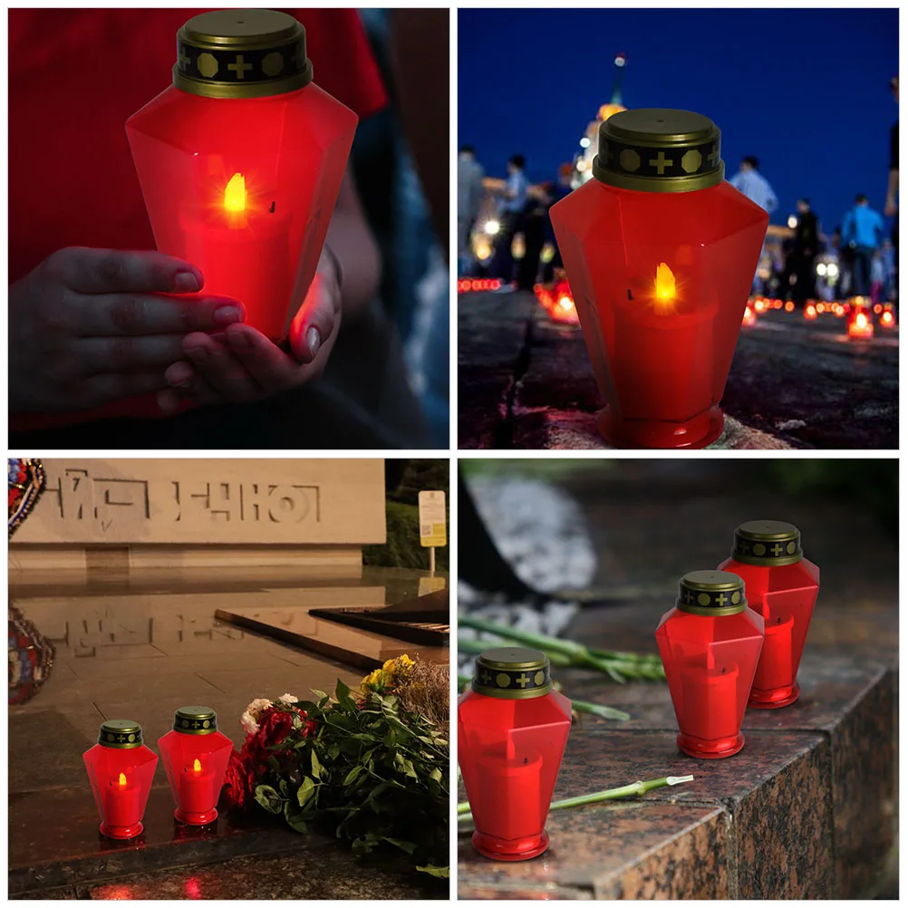 

2Pcs Flameless Candle Light Led Grave Lights Battery Operated Electric Candles For Home Decor Table Centerpiece
