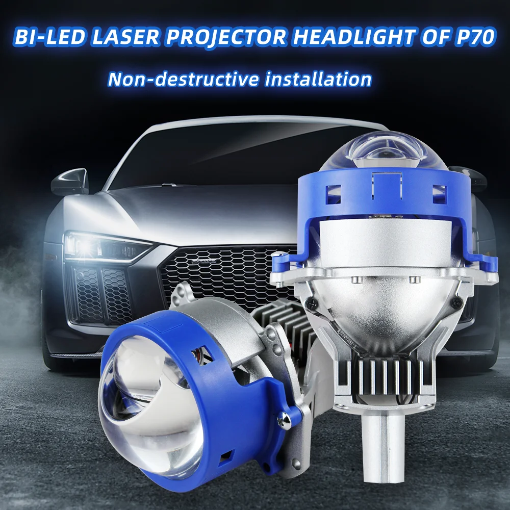 3inch Laser Bi Led Headlight H7 LED H4 Bulb Len Universal 3 inch Lens Projector 9005 9006 Super Bright Headlights Fog Lamp