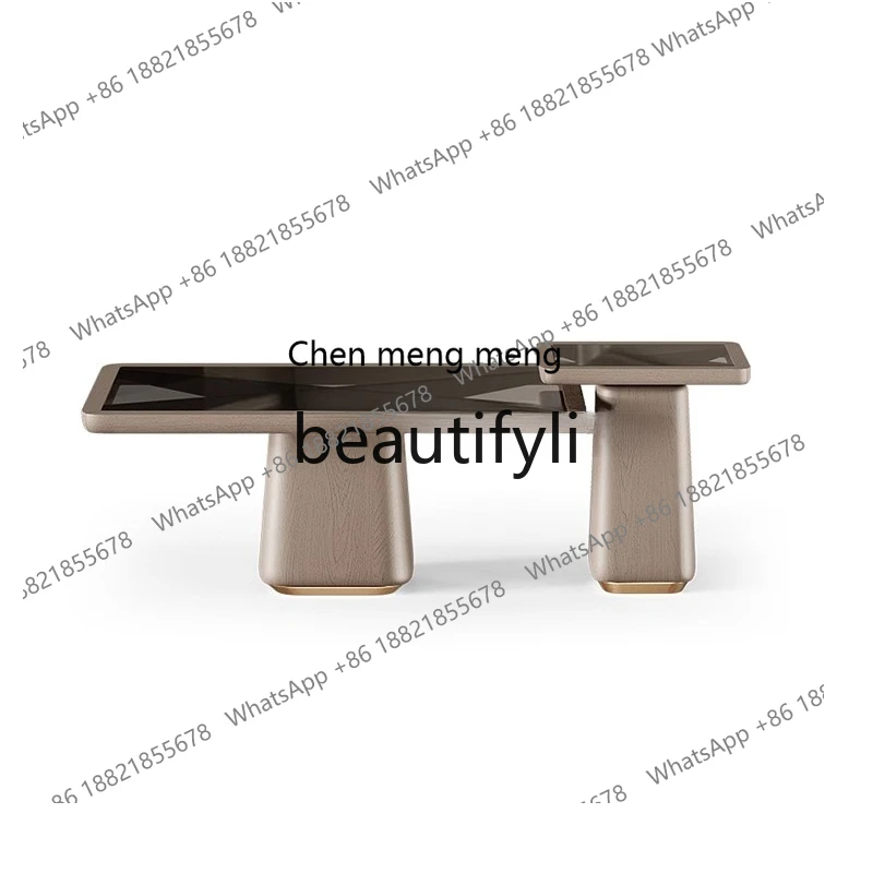 Simple marble coffee table model room, hotel homestay art tea table  R
