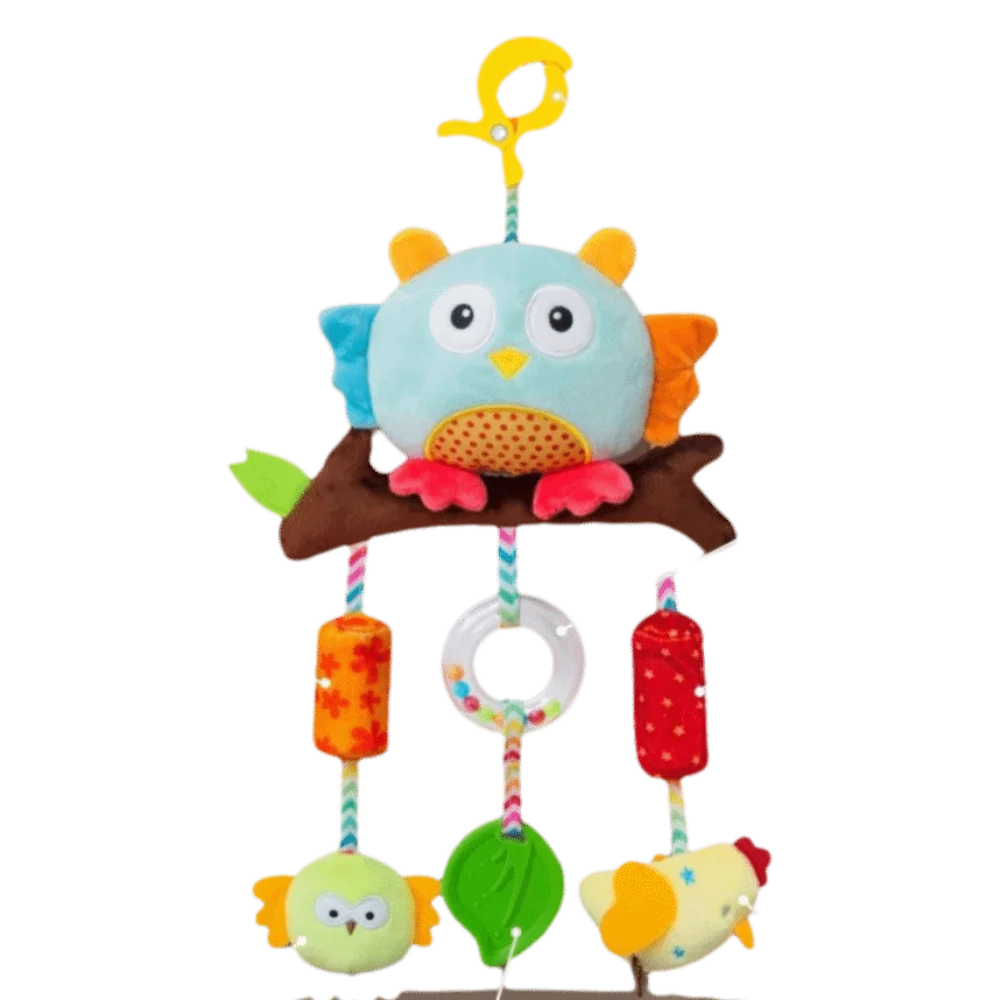 Design bonito chocalho do bebê brinquedos agarrar habilidade treinamento material de pelúcia carrinho pendurado brinquedos sino brinquedos animais de pelúcia