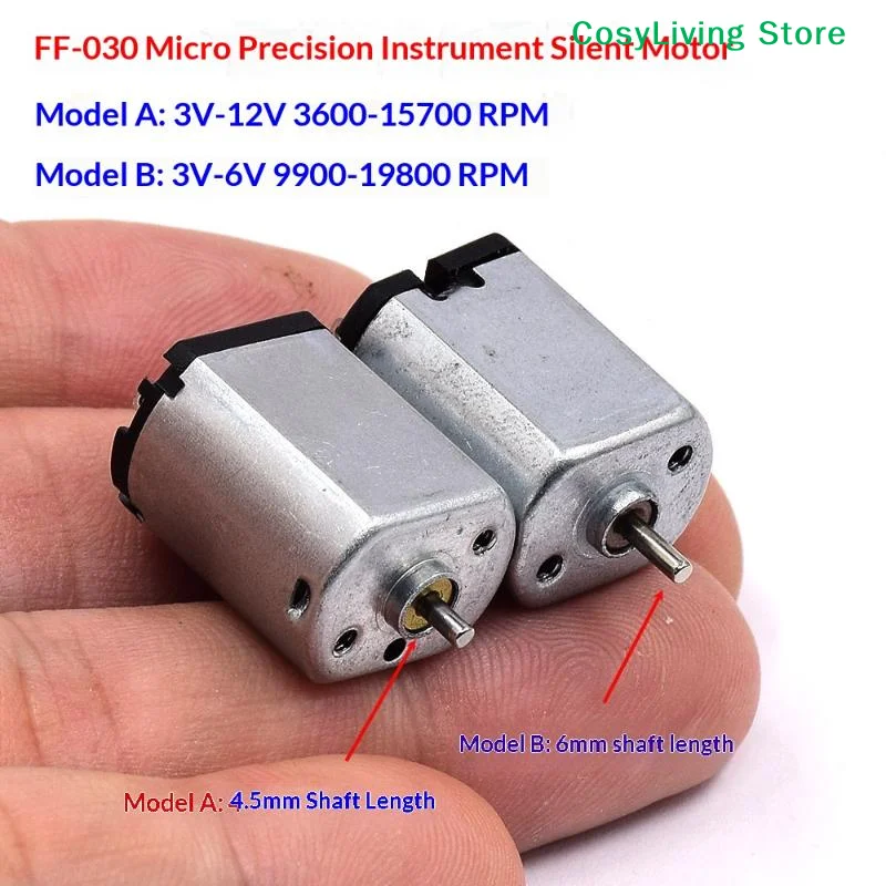 [CL]1/5Pcs DC 3V 3.7V 5V 6V 12V High Speed Micro Electric Motor FF-030 Mini Mute 030 Motor DIY Hobby Toy Lock Car AV Device[CL]