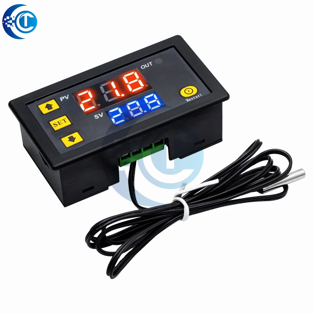 W3230 12V 24V AC110-220V Probe line 20A Digital Temperature Control LED Display Thermostat With Heat/Cooling Control Instrument