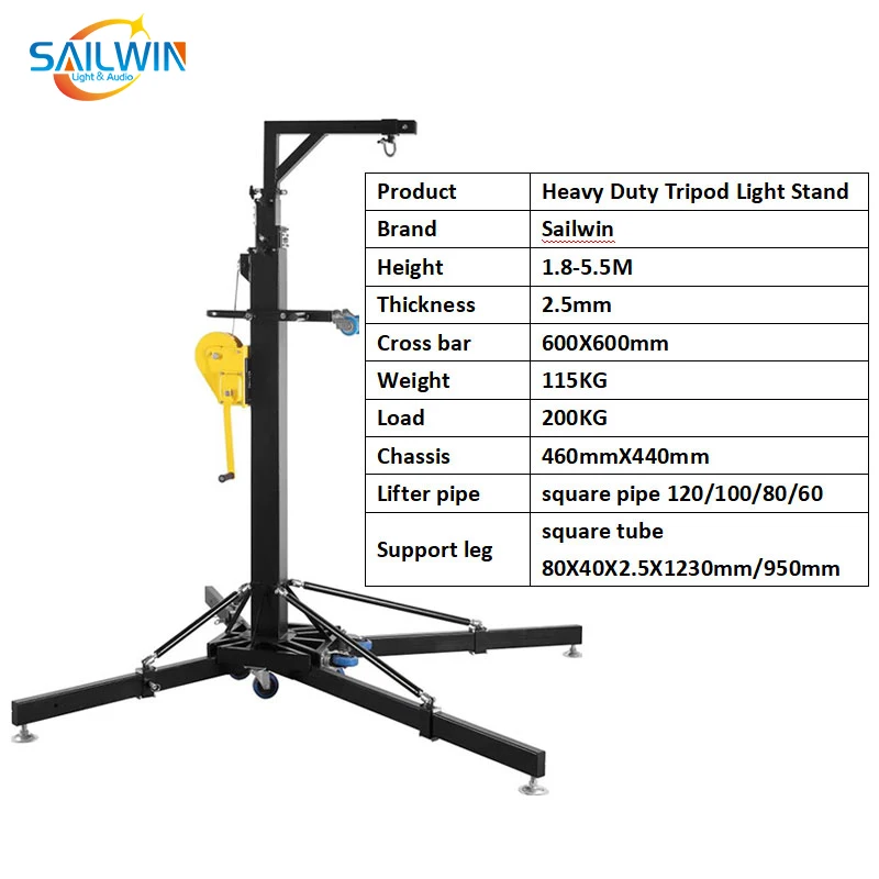 

Sailwn Stage Lihgt Heavy Duty Load 300KG Customized Lifting Light Stand Truss For LED Moving Head Beam Laser Lights