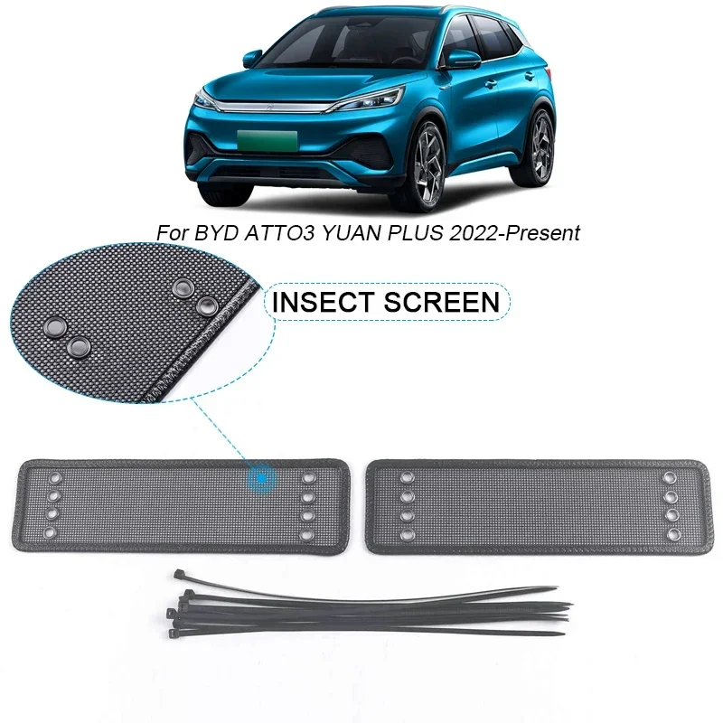 2pcs Car Insect-proof Air Inlet Protection Cover For BYD ATTO 3 YUAN PLUS2022-2025 Insert Vent Racing Grill Filter Net Accessory