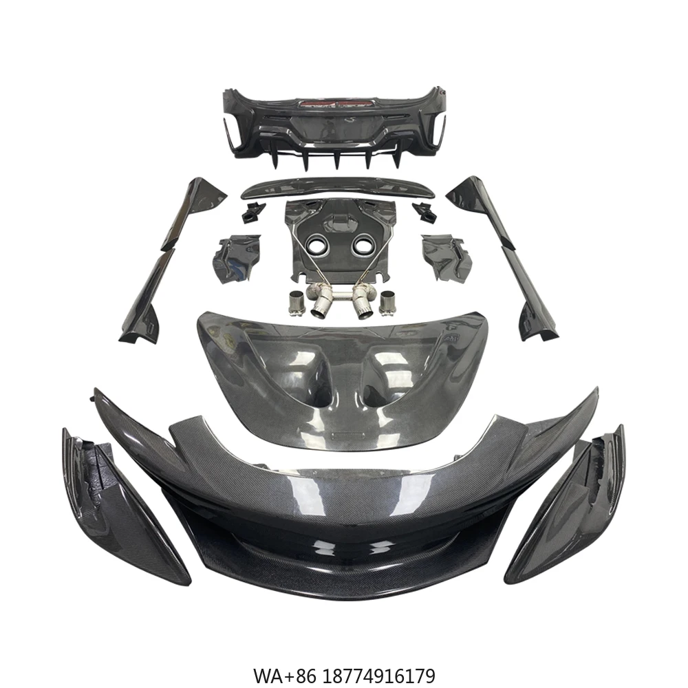 

Высокое качество 600LT стиль карбоновый комплект кузова бампер спойлер диффузор боковые юбки капот выхлоп для 540C 570S 570GT