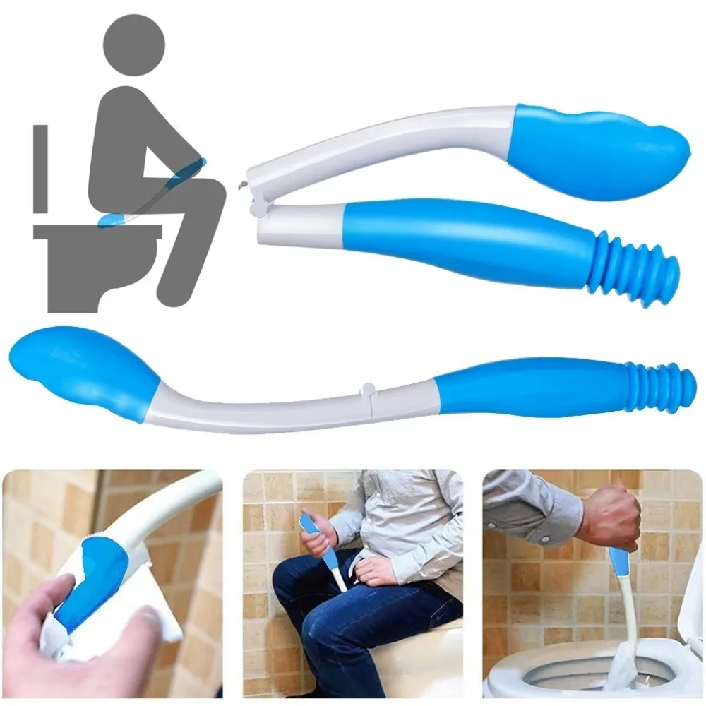 Non-slip Toilet Aids Long Handle Bottom Wiper Handle Bottom Wiper Self Wipe Assist Holder Wipe Assist Bottom Toilet Paper Grip